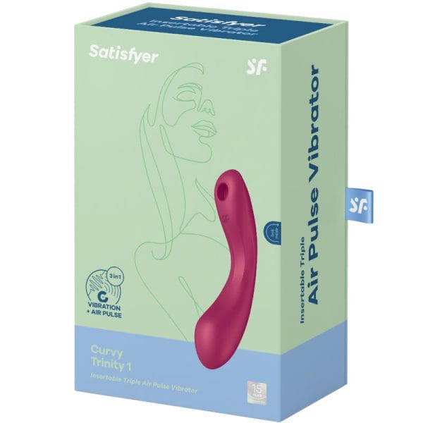 SATISFYER - CURVE TRINITY 1 AIR PULSE VIBRATION RED 10